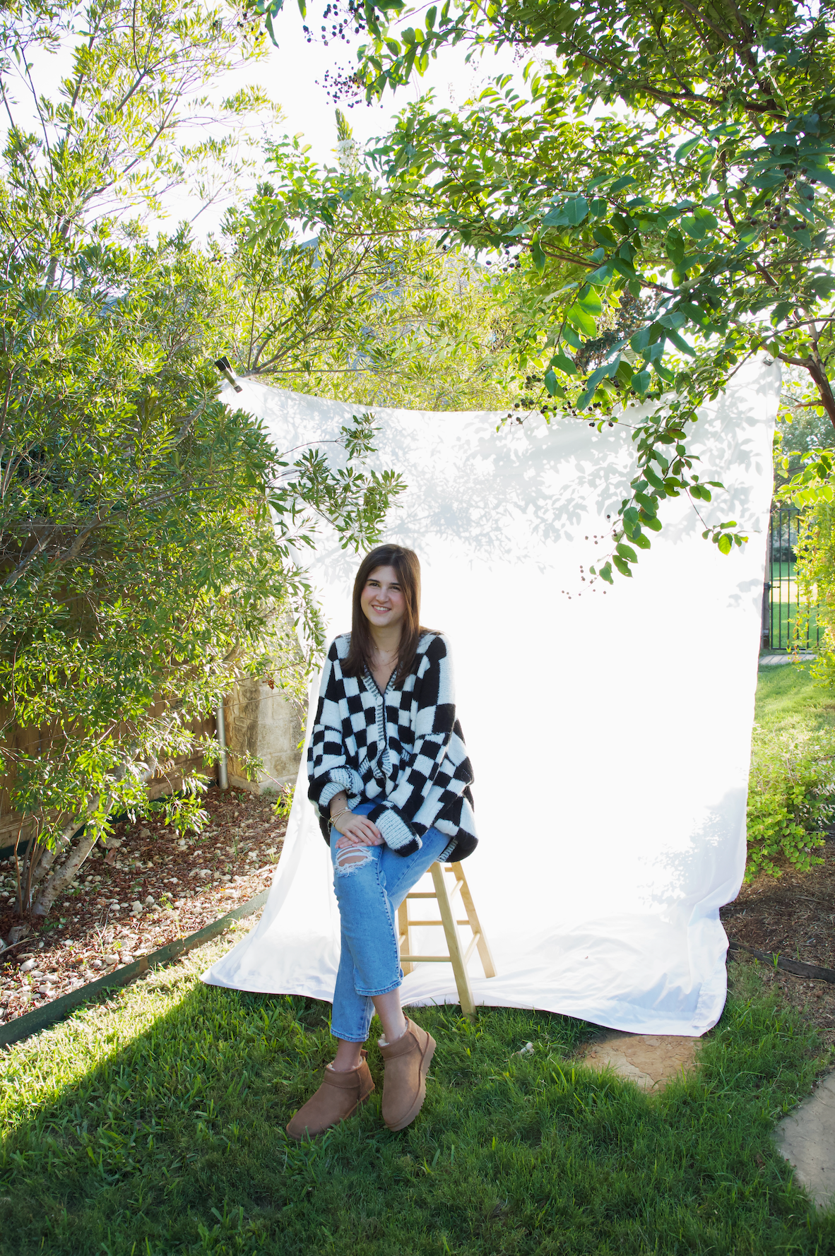 Brooklyn Checkered Oversized Sweater Cardigan