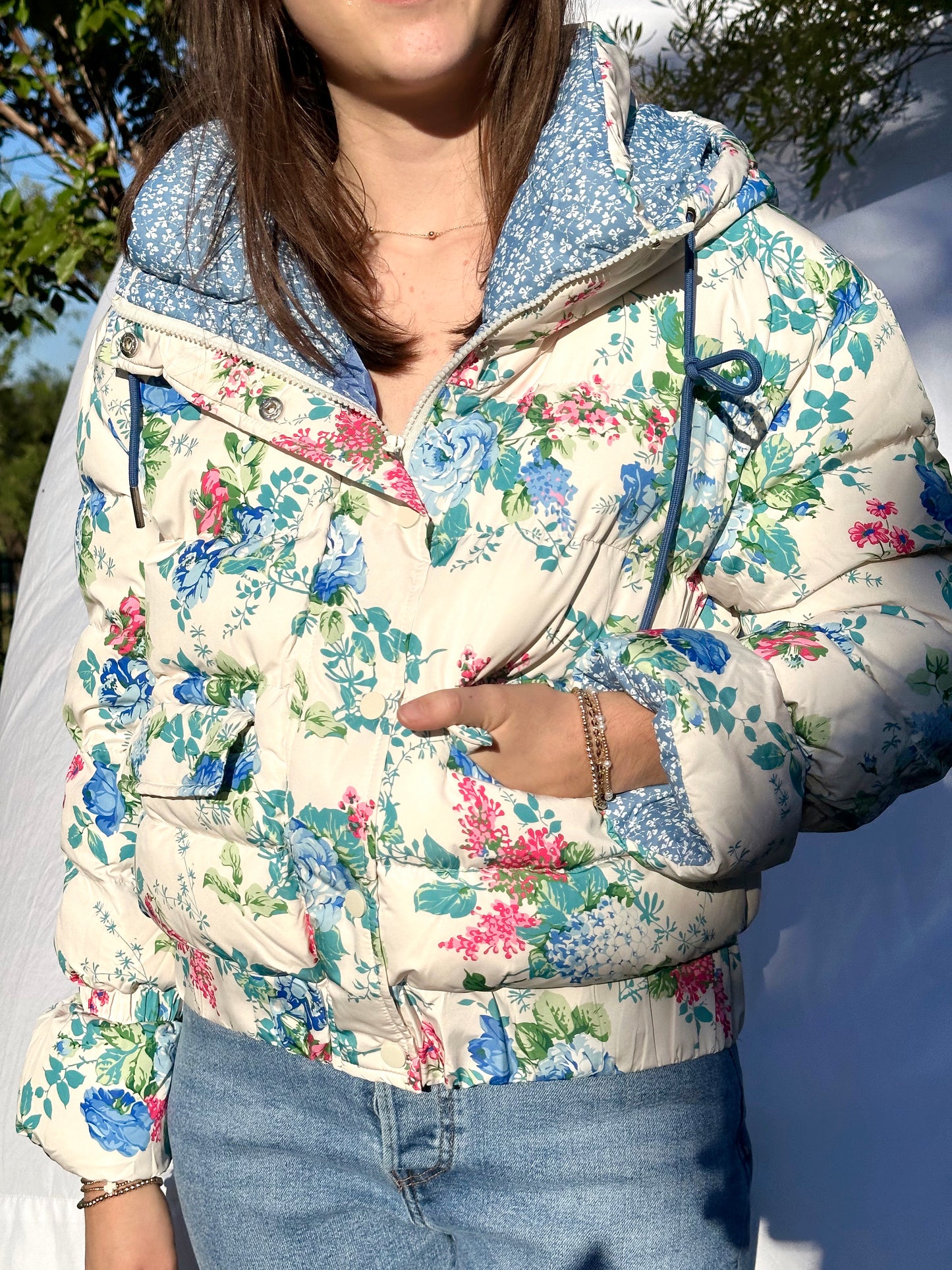 Madison Floral Hooded Puffer Jacket